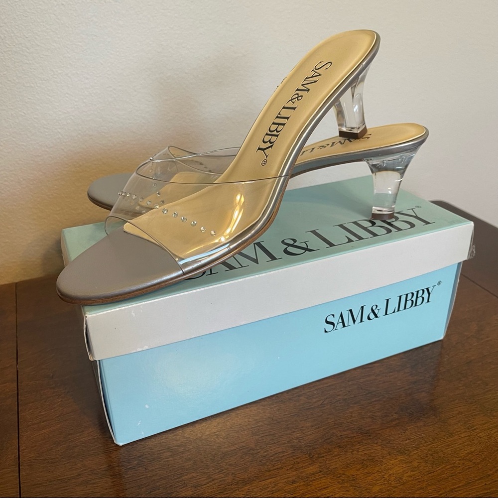 Sam & Libby Clear Lorna Heels Size 8